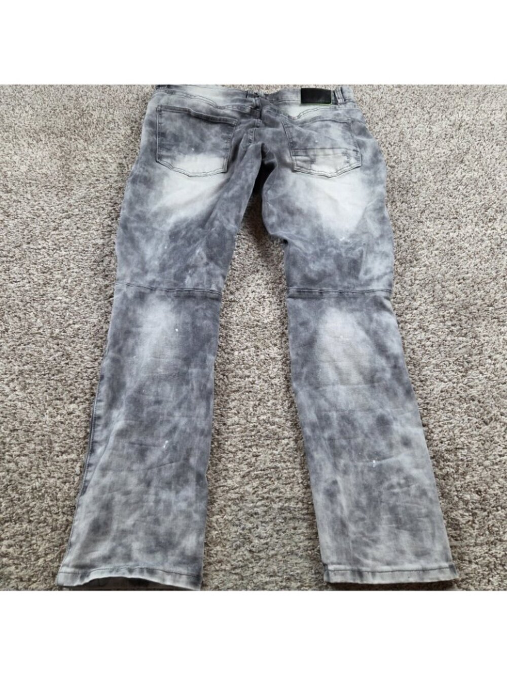 SMOKE RISE Jeans Mens 38x32 Gray Distressed Slim Fit Denim - Picture 6 of 7